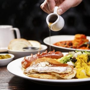 Gorgeous table of brunch at a restaurant