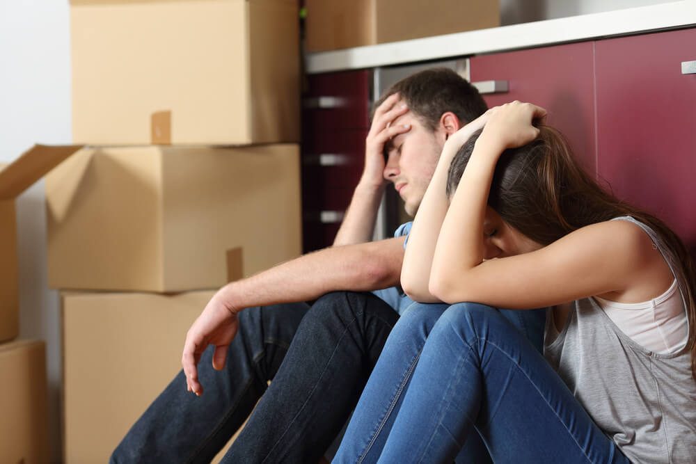 couple stressed out about moving