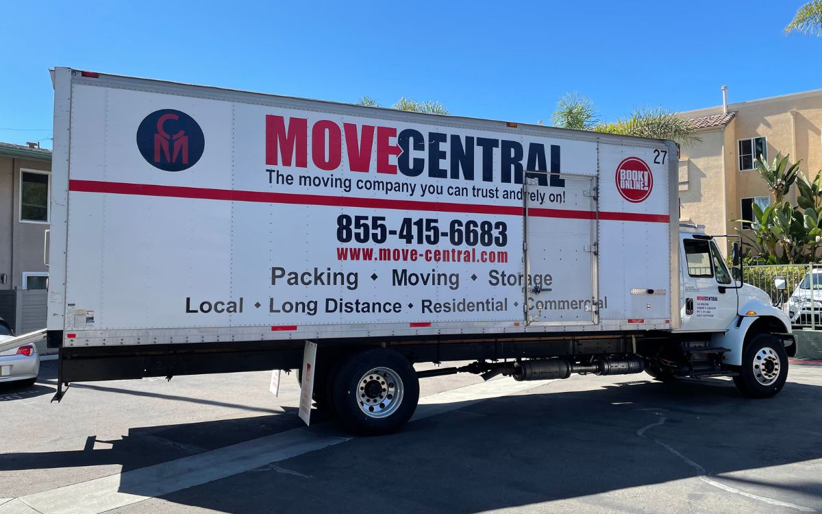 Local moving truck during a San Diego apartment move