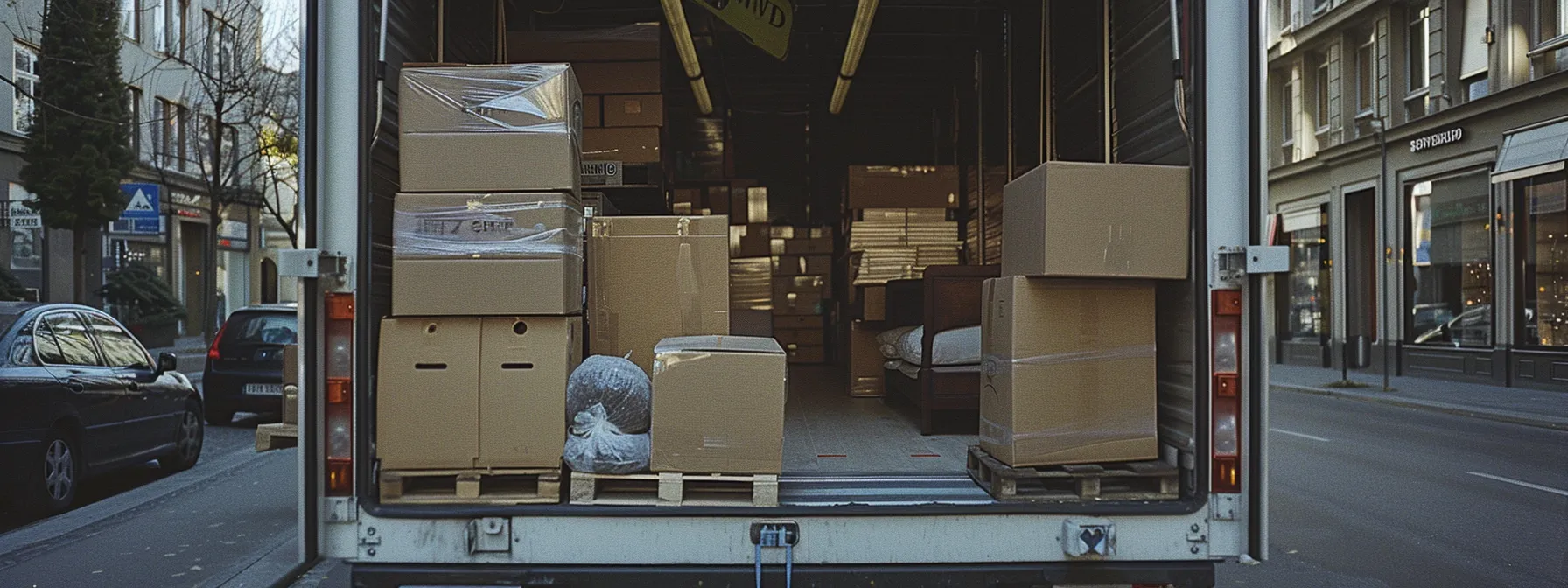 a moving truck filled with neatly stacked boxes and furniture, ready to be transported by oakland movers, showcasing a smooth and stress-free relocation process.