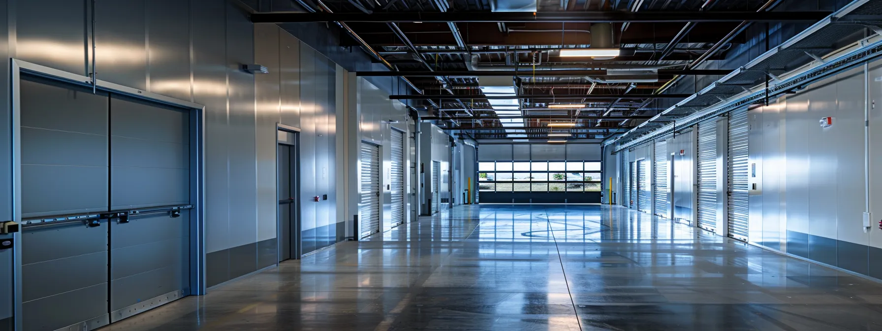 a photo of a state-of-the-art storage facility in san diego with climate control and high-tech security features, showcasing special promotional offers to help clients save on storage costs.