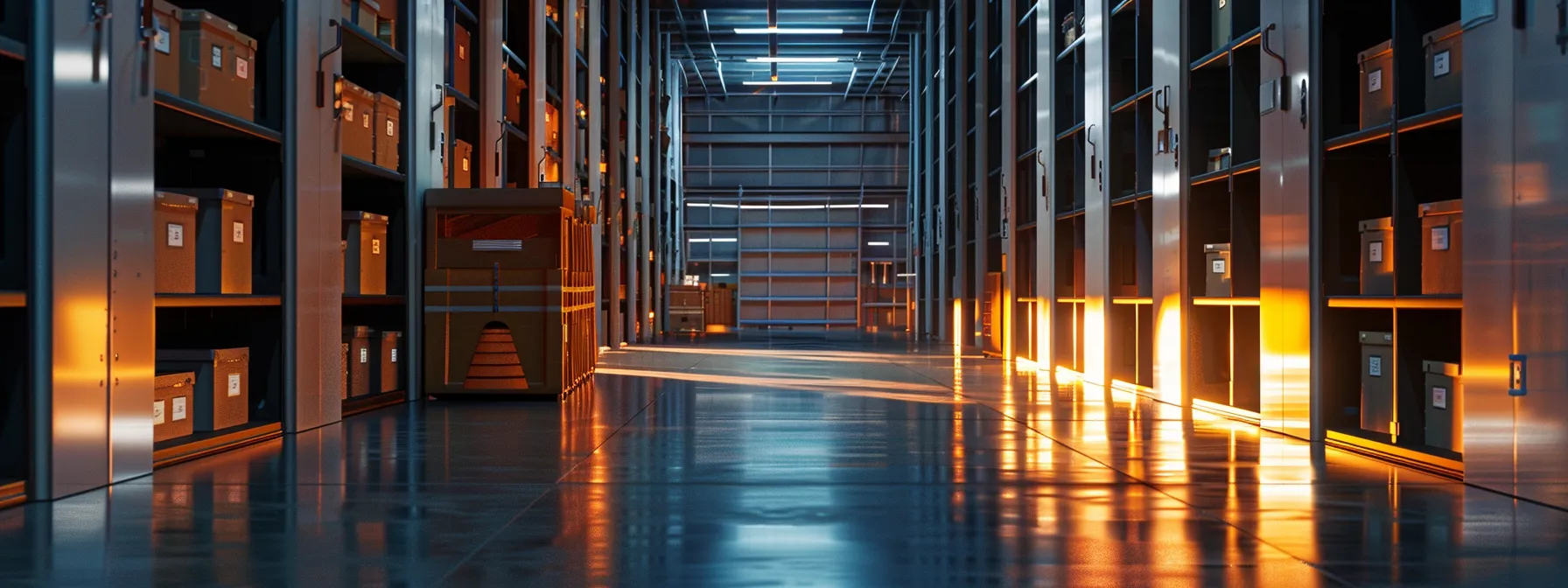 a brightly lit storage unit in san diego, with sturdy locks and organized boxes, showcasing the benefits of short-term storage in the area.