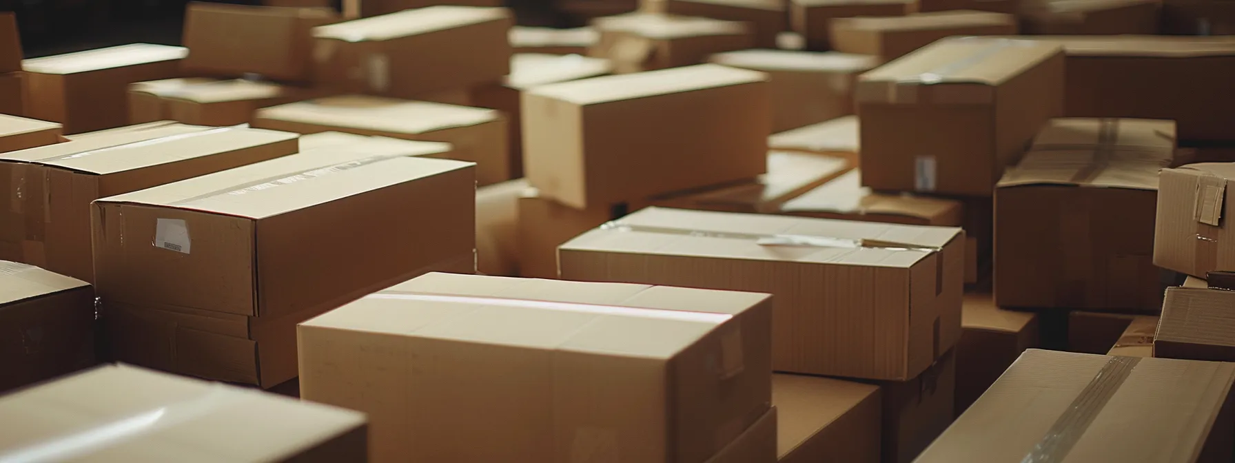 a pile of sturdy cardboard boxes lined up neatly, ready to be filled and used for an affordable local move in san diego.