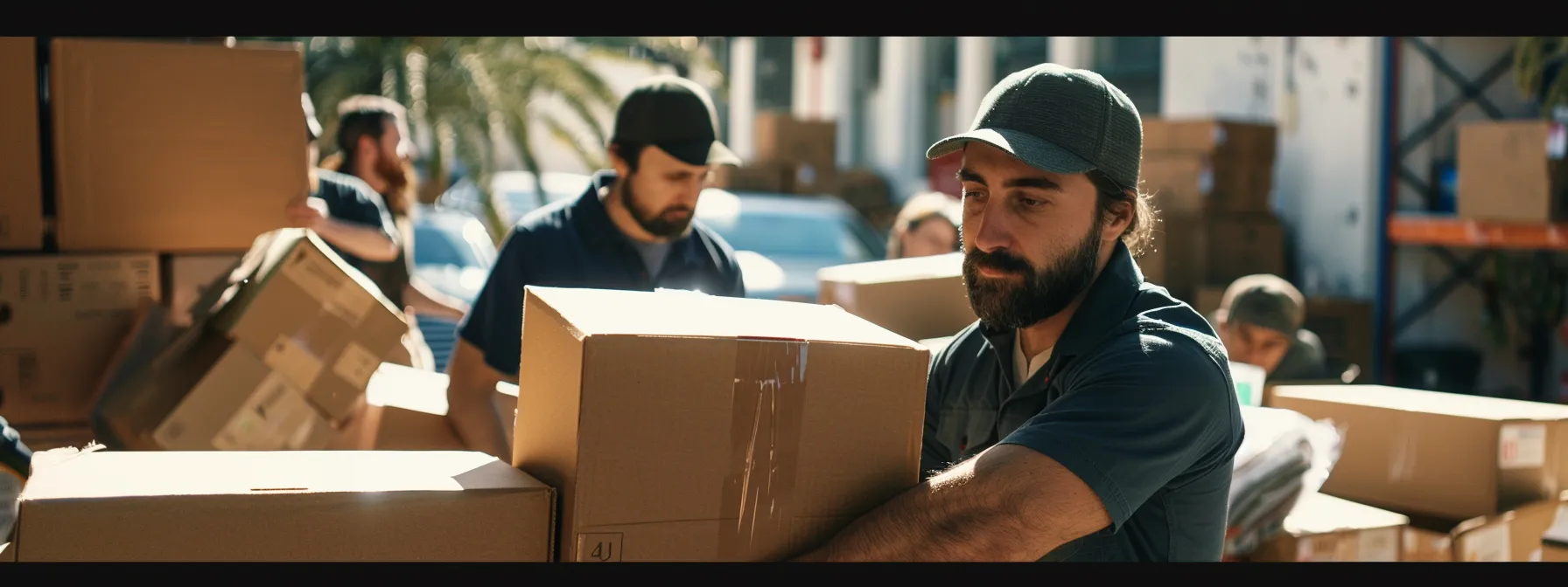 a team of san diego professionals efficiently packing boxes and coordinating logistics for a seamless move.