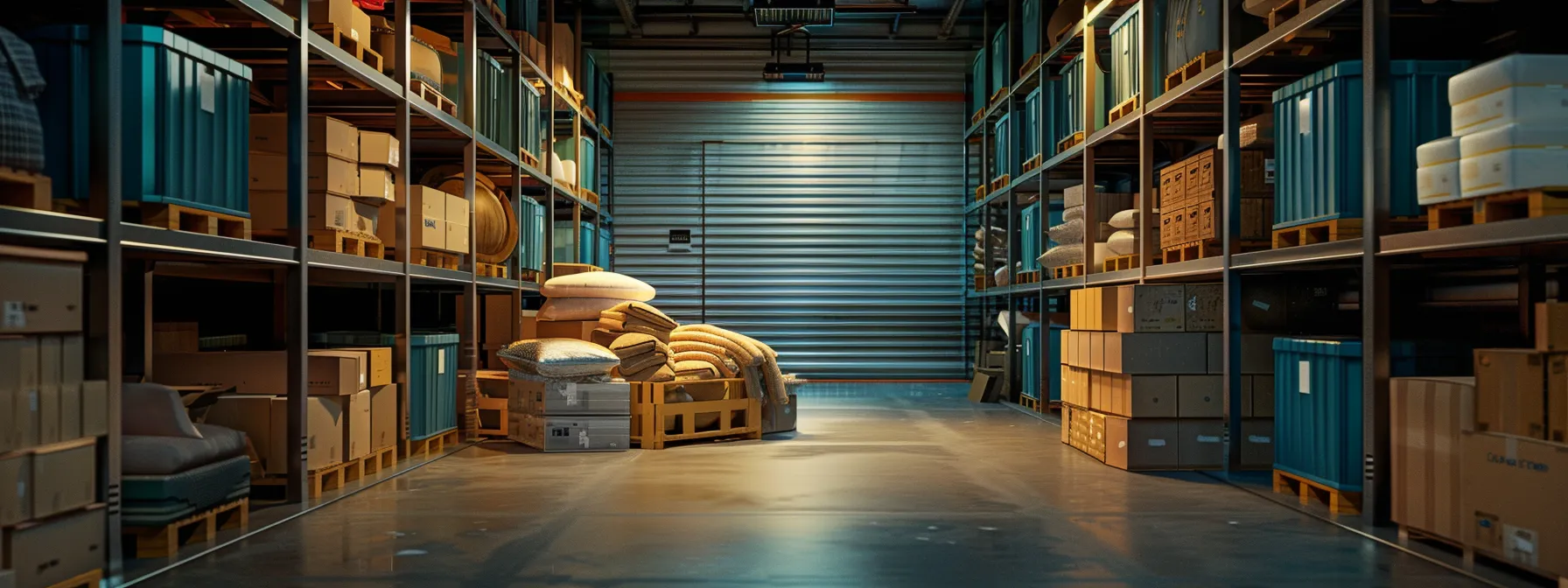 a climate-controlled storage unit filled with sensitive items, neatly organized and protected against harsh conditions by oakland movers.