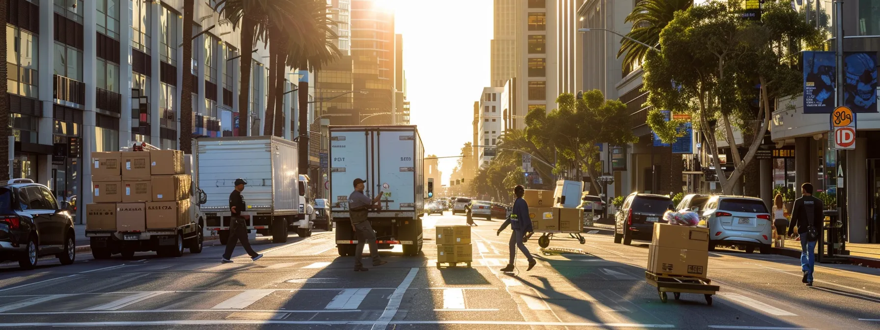 a group of san diego local movers efficiently navigating through city streets, seamlessly transporting belongings with ease.