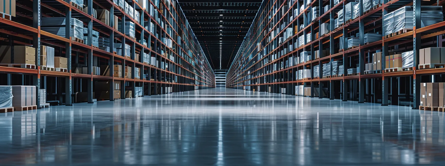 a well-organized storage facility in orange county with rows of neatly arranged items under tight security and climate-controlled conditions.