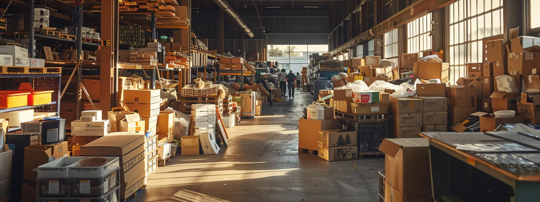 a group of movers efficiently packing and unpacking a variety of specialty items in a neatly organized storage facility.