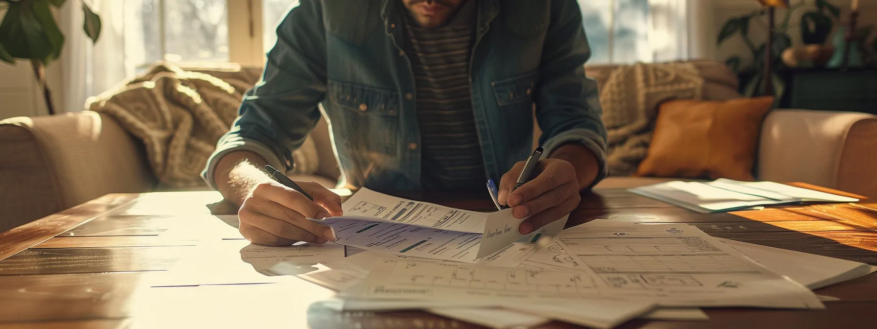 a person carefully reviewing a contract with a moving company, surrounded by a detailed checklist and a calendar, making an informed decision and planning ahead for their move in oakland.