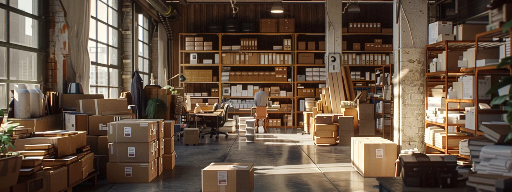 A Bustling Office Space With A Team Coordinating A Smooth Move, Surrounded By Stacks Of Moving Boxes And Labeled Files, Capturing The Essence Of Organized Relocation Planning.