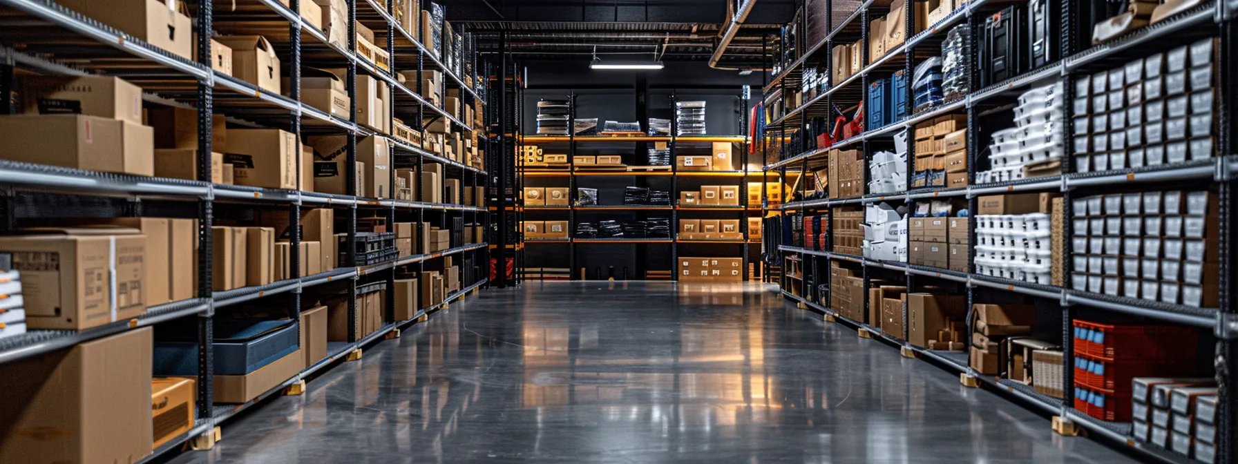 A Climate-Controlled Storage Unit Filled With Neatly Organized Boxes And Sensitive Items In A Modern Self-Storage Facility In Los Angeles.