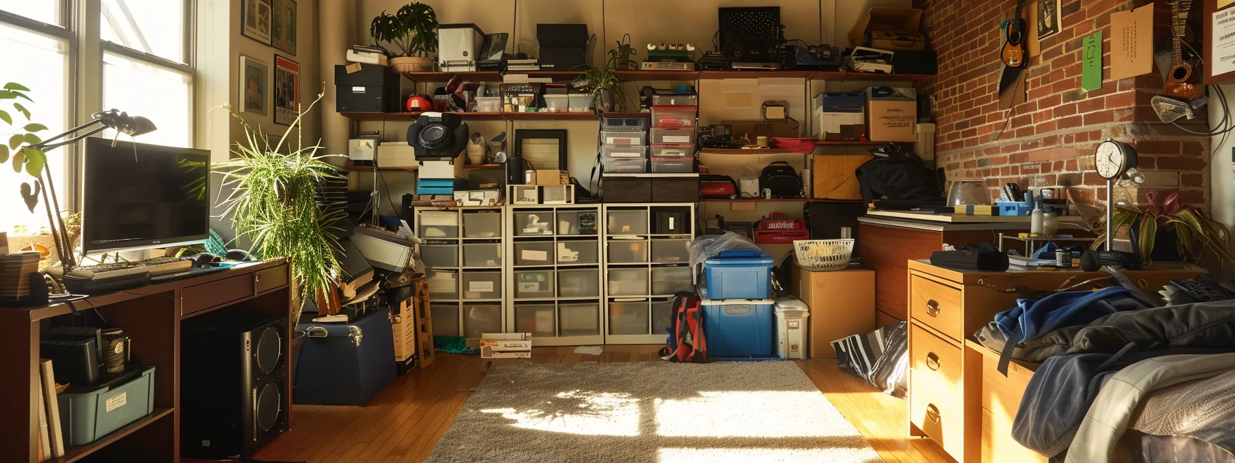 A Cluttered Urban Apartment In Downtown San Francisco Transformed Into A Spacious Oasis With Neatly Organized Storage Units, Maximizing Living Space And Offering Peace Of Mind During Renovations Or Relocations.