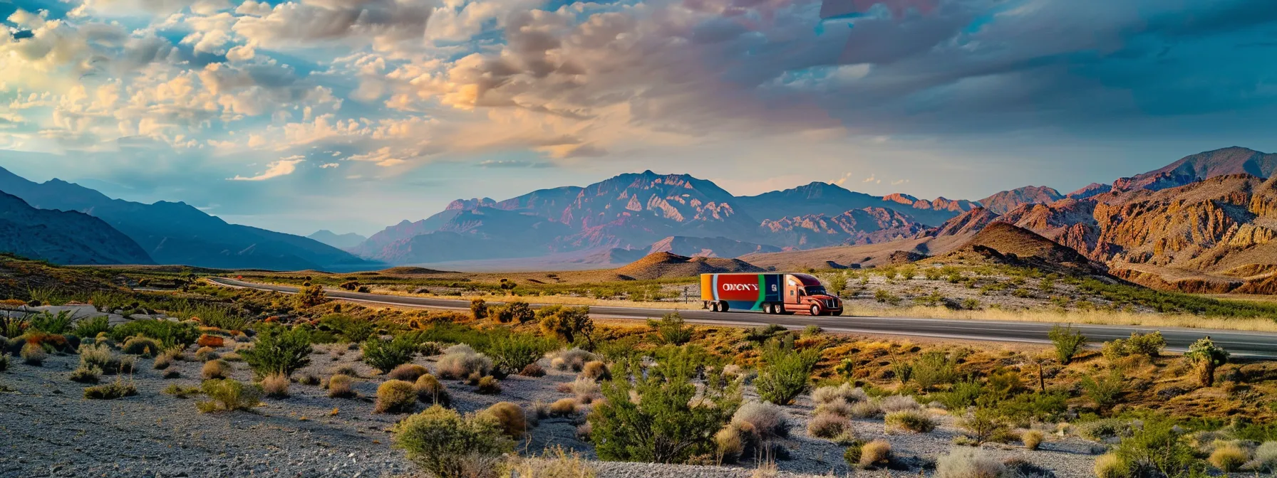 A Colorful Moving Truck Winding Through A Scenic Route With Mountains In The Background, Symbolizing The Costs Involved In Cross Country Moving.