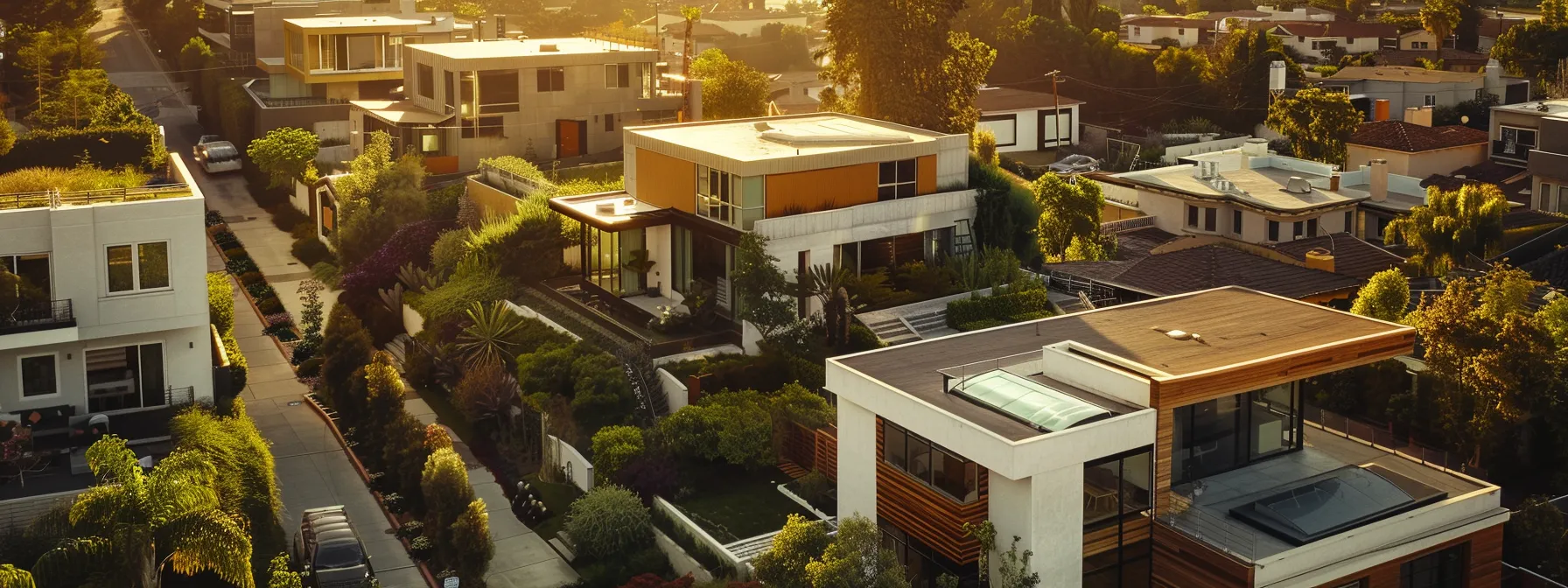 A Diverse Array Of Homes In Los Angeles With Varying Architectural Styles And Sizes, Highlighting The Unique Opportunities Available In The Housing Market.