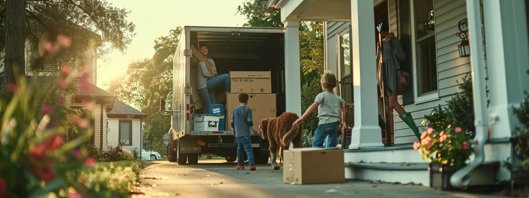 A Family Anxiously Watching As Movers Load Their Belongings Into A Moving Truck, Ensuring The Process Is Stress-Free And Free From Any Potential Scams.