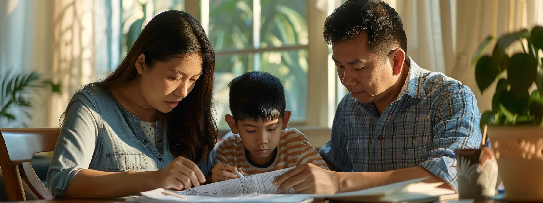 A Family Examining A Detailed Cost Breakdown From A Mover To Avoid Undocumented Fees And Hidden Charges.