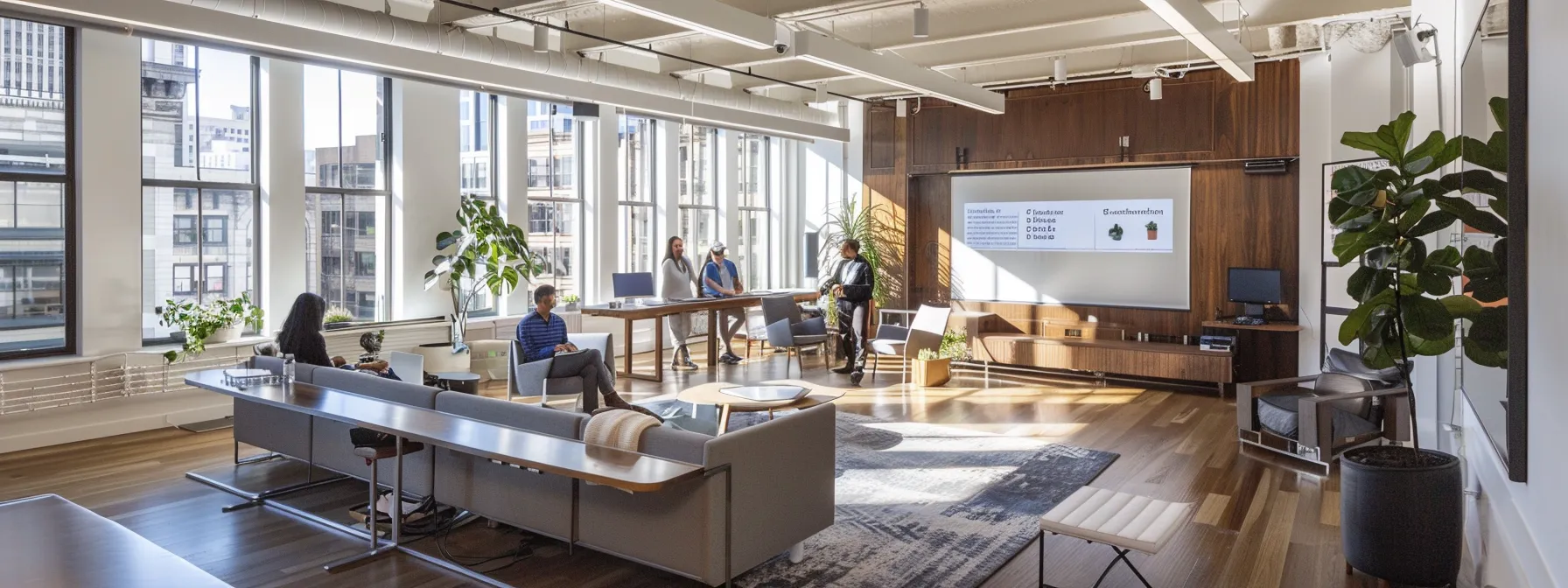 A Group Of Employees Collaborating In A Modern Office Space In Downtown San Francisco, With A Whiteboard Filled With Move Details And Expectations, Symbolizing Successful Transition Planning.