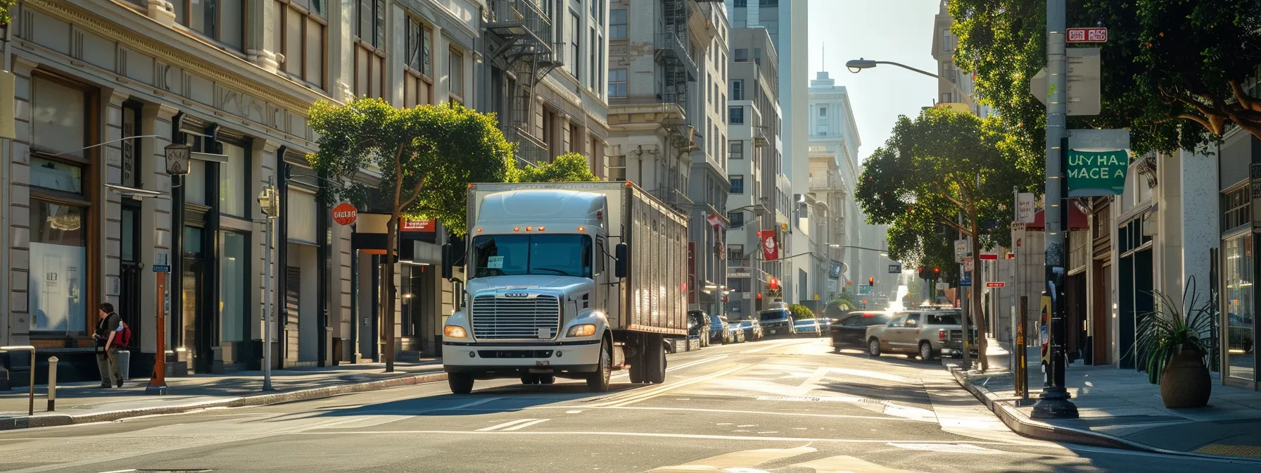 A Moving Truck Parked On A Busy San Francisco Street, With A Loading Zone Secured, Ready For A Smooth Transition.