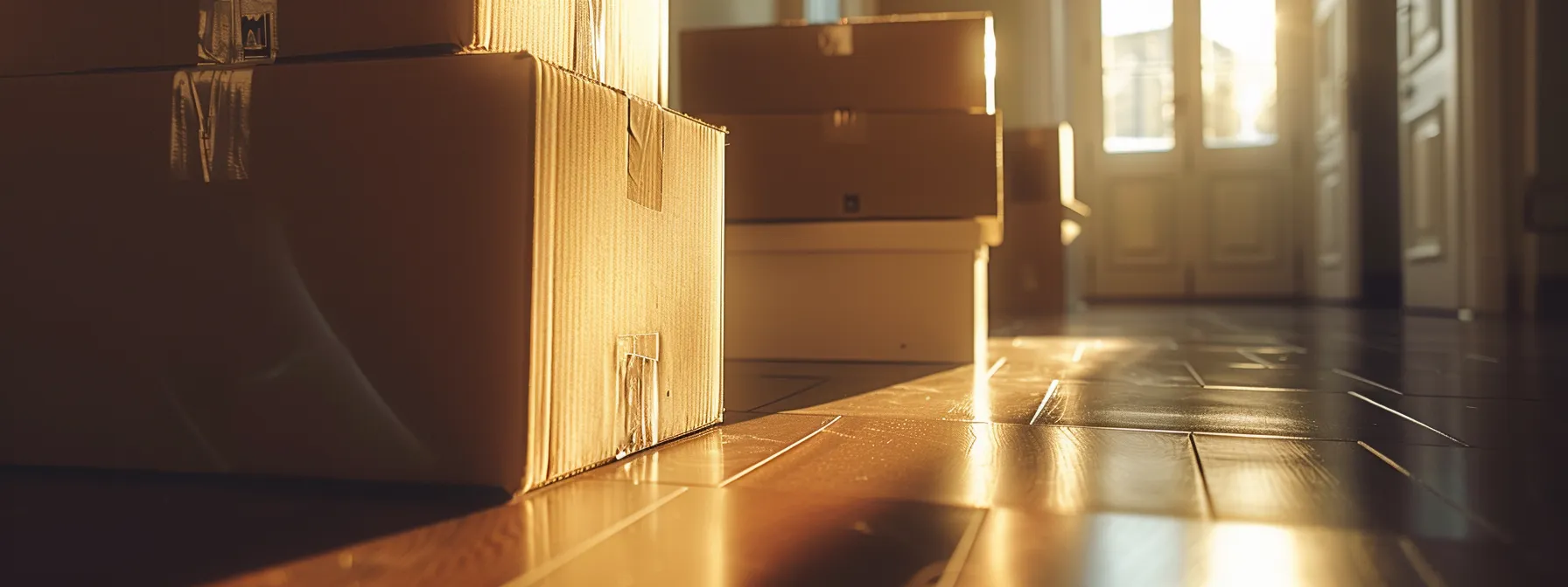 A Neat, Labeled Stack Of Moving Boxes In A Sunlit Room, Ready For The Big Day In Orange County.