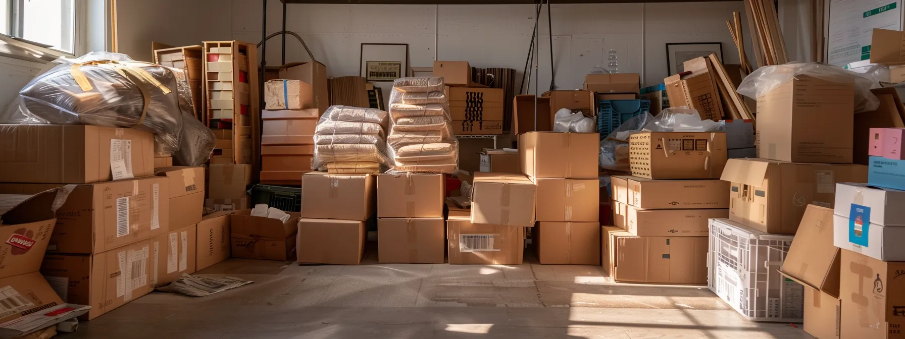 A Neatly Organized Array Of Sturdy Boxes And Packing Materials, Ready For A Smooth Move In San Francisco.