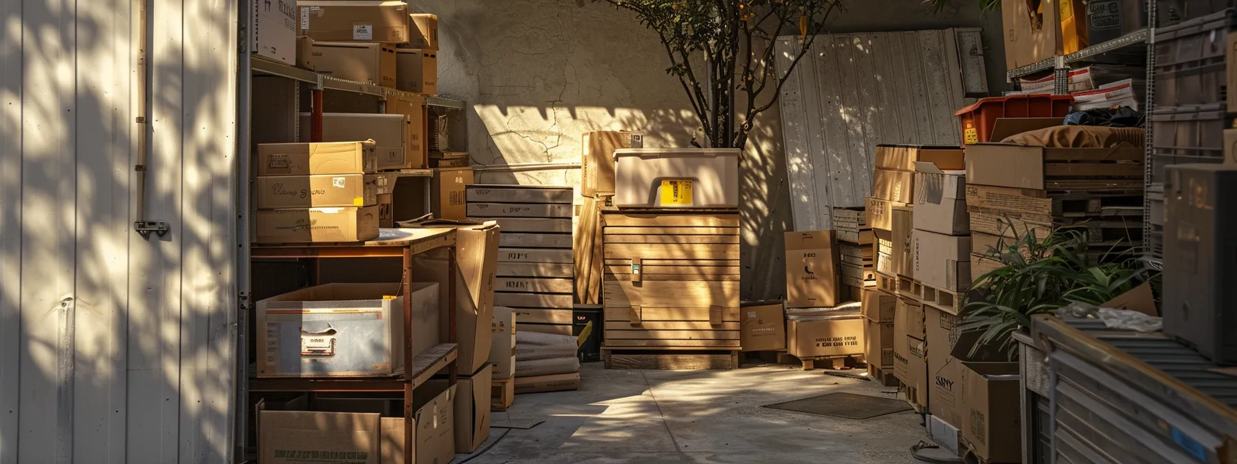 A Neatly Packed And Labeled Storage Unit In Irvine, Ca, Showcasing Organized Boxes And Belongings For Easy Access, Ideal For Individuals Relocating From Nevis Or Micronesia.