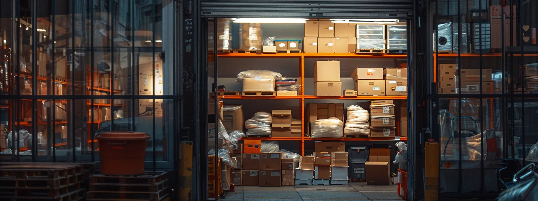 A Neatly Stacked Storage Unit In Downtown San Francisco Filled With Labeled Boxes And Containers, Showcasing Efficient Packing And Organizing Techniques For A Smooth Move.