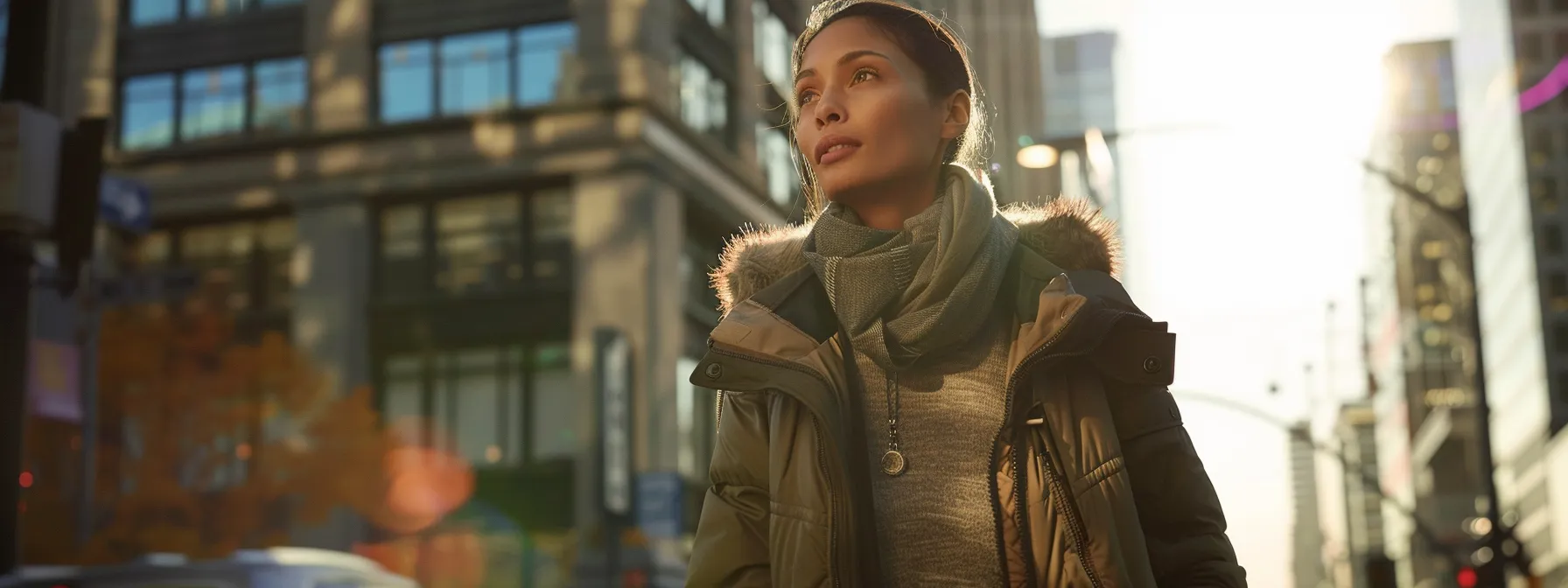 A Person Standing On A City Street In San Francisco, Wearing A Versatile Outfit With A Light Jacket, Surrounded By Varying Microclimates Reflected In The Changing Weather.