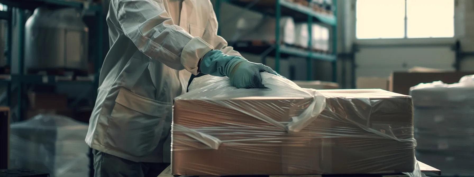 A Professional Mover Carefully Wrapping Delicate Items In High-Quality Materials For Safe Transport.