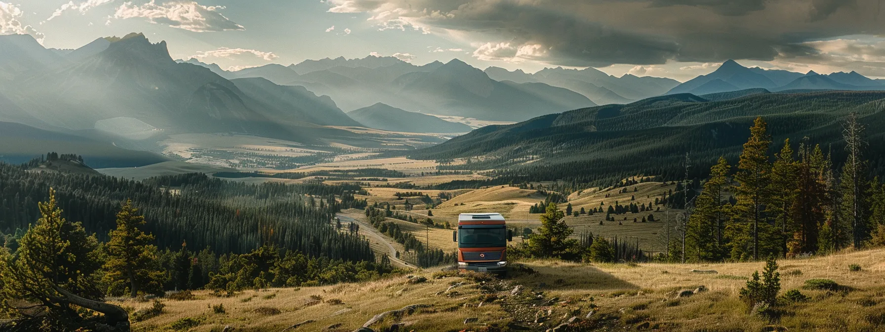 A Professional Moving Truck Winding Through Scenic Landscapes On A Cross Country Journey.