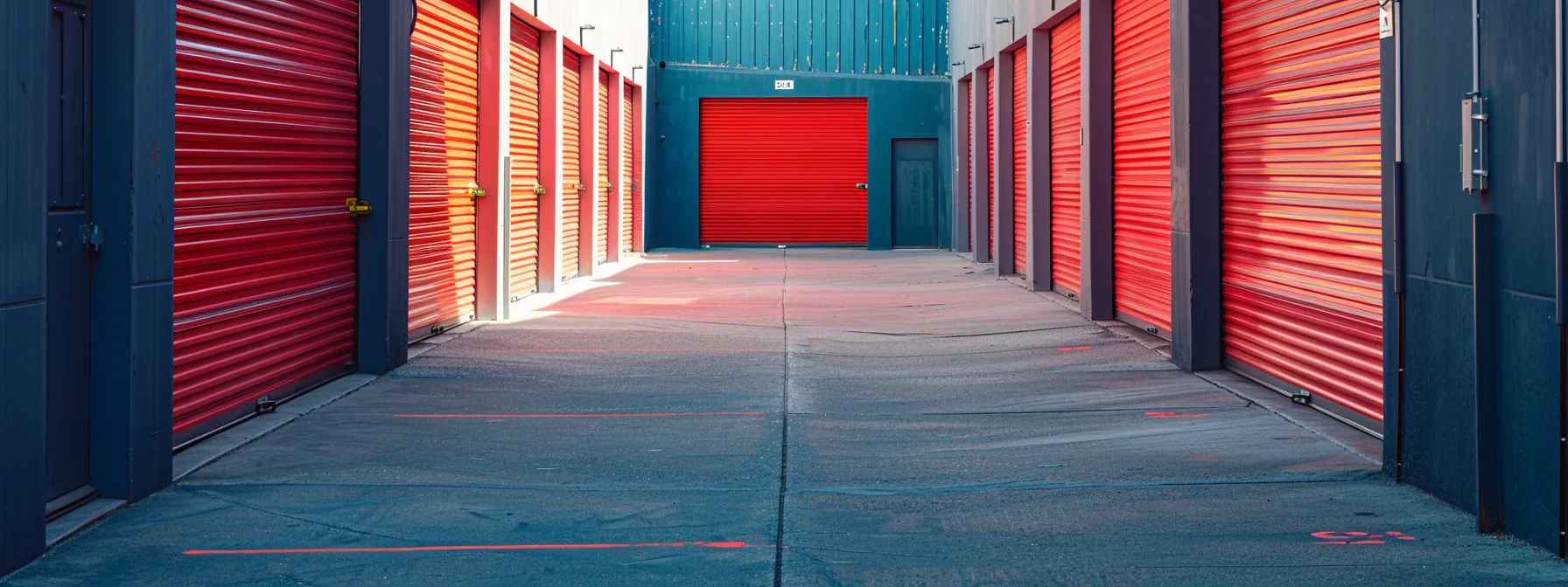 A Row Of Secure Storage Units Lined Up Against The Vibrant Backdrop Of Downtown San Francisco, Offering A Safe And Convenient Solution For Residential And Office Movers Alike.