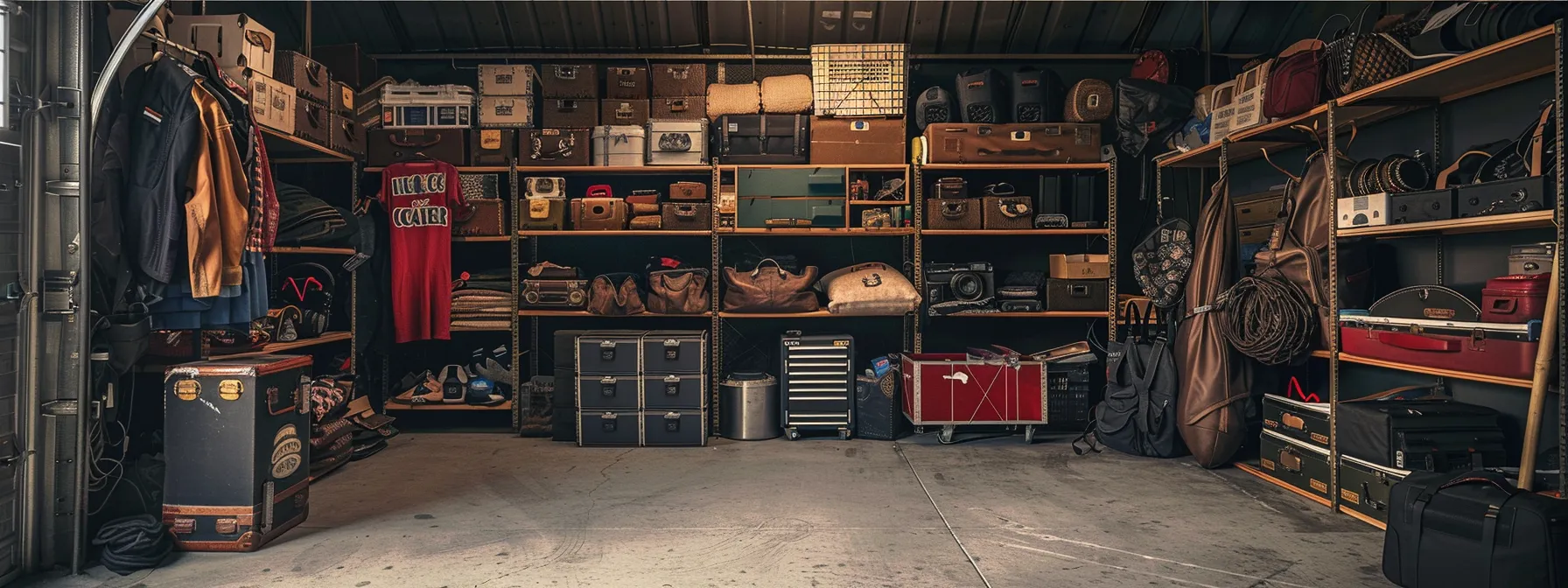 A Secure And Organized Storage Unit In Los Angeles Filled With Valuable Items Under Lock And Key.