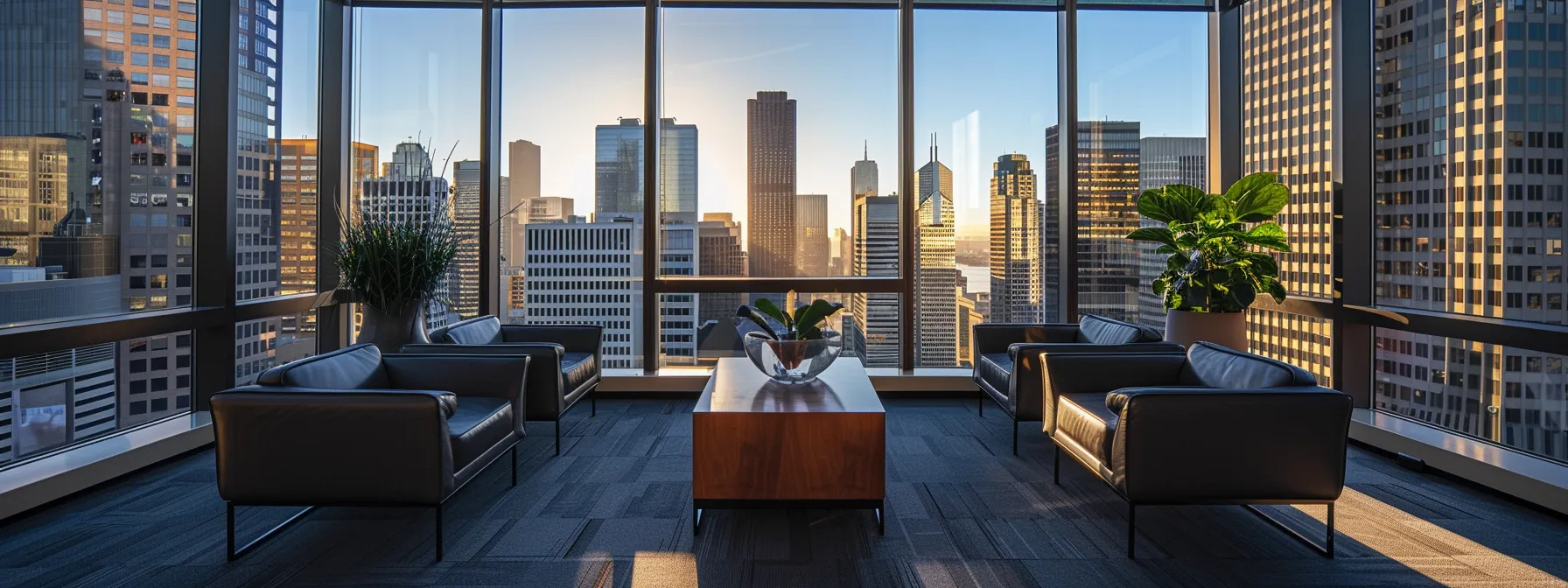 A Sleek Corporate Office Overlooking The Iconic Skyline Of San Francisco, Capturing The Essence Of Successful Business Relocation.