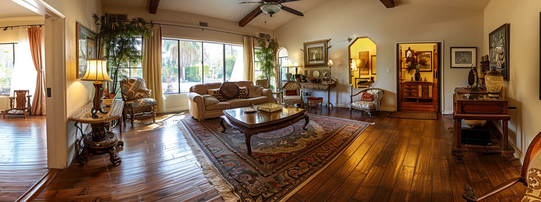 A Spacious Living Room Filled With Carefully Arranged Furniture And Decor, Reflecting The Efficient Unpacking Services Offered By La Movers For A Seamless Transition Into A New Residence.