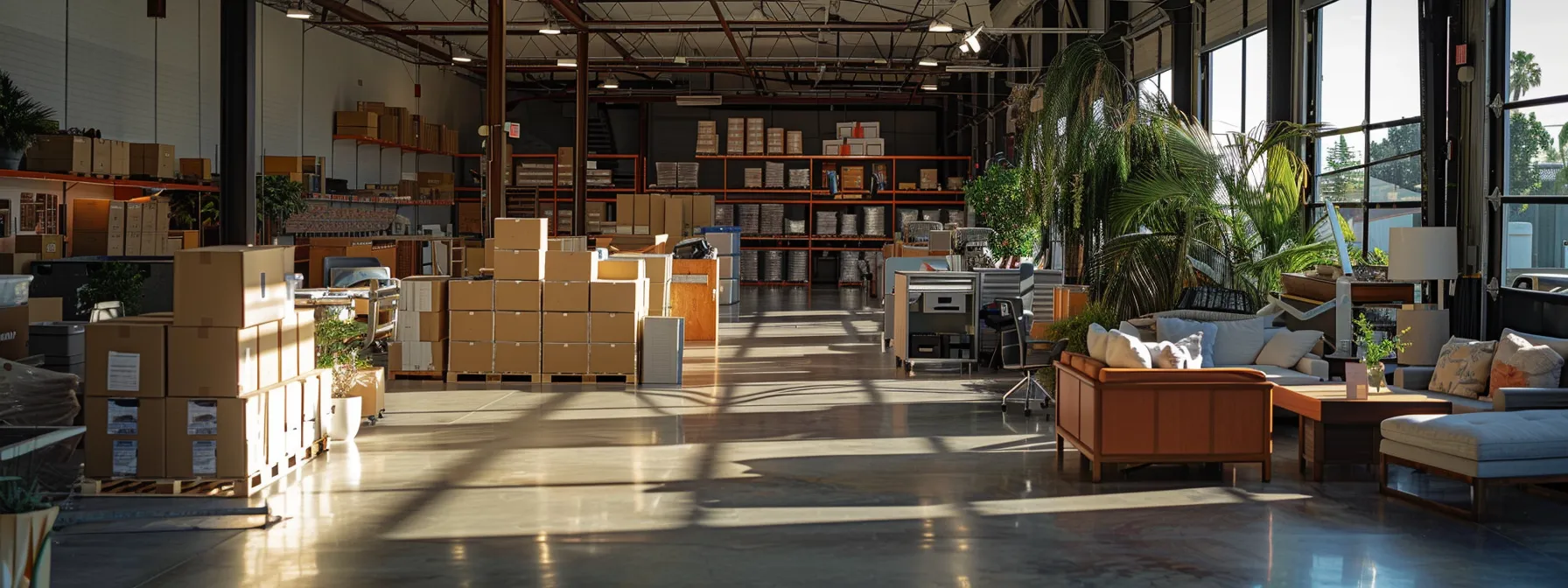 A Spacious Storage Facility In Orange County With Neatly Stacked Boxes Of Belongings, Catered To Various Storage Needs Of Residents And Businesses In Irvine, Ca.