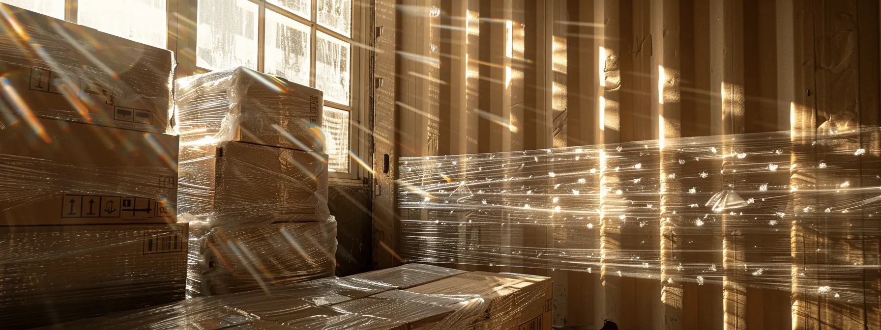 A Stack Of Neatly Labeled Moving Boxes, Wrapped In Bubble Wrap, Ready To Be Transported From San Francisco To New York.