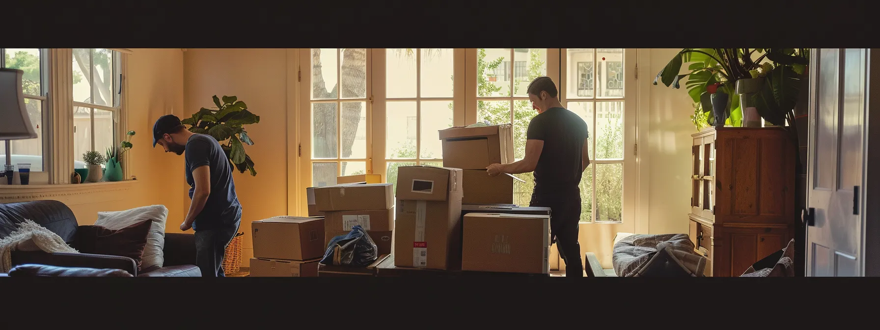 A Team Of Professional Movers Carefully Packing Delicate Furniture In A Cozy Los Angeles Apartment, Ensuring A Stress-Free And Efficient Moving Experience.