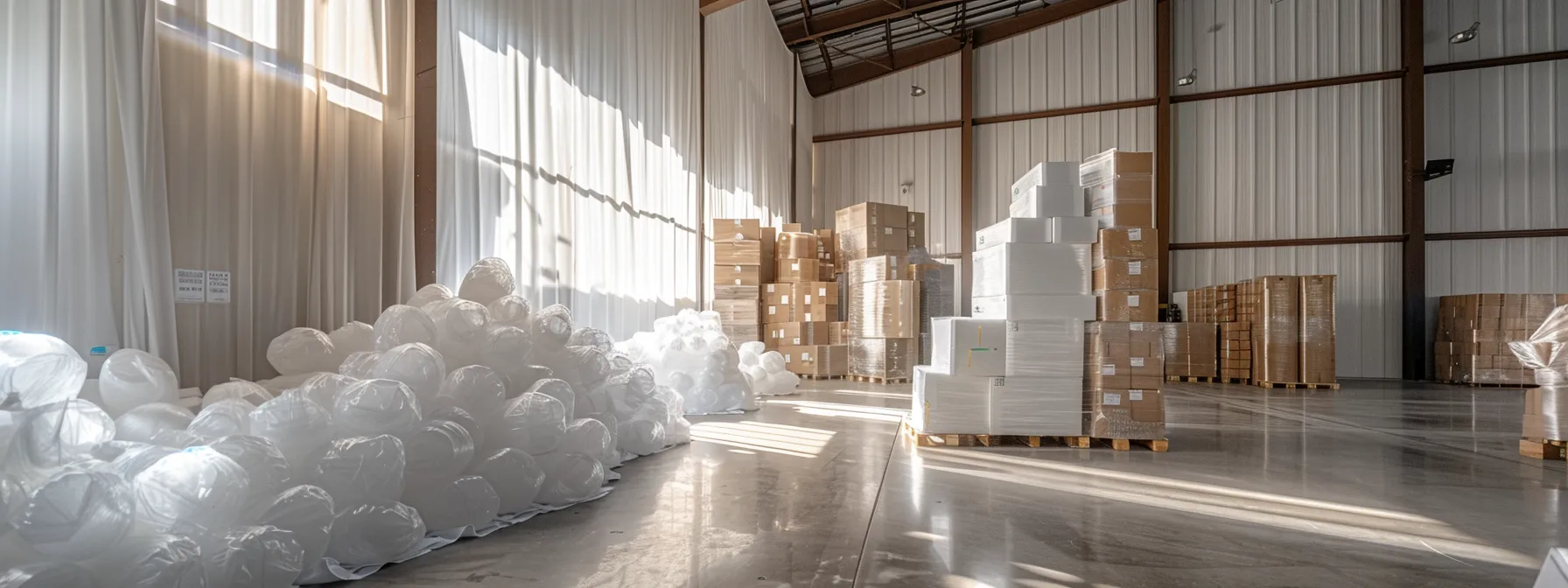 A Worker Carefully Wrapping Delicate Items In Custom Corrugated Boxes With Foam Padding In A Spacious Warehouse In Irvine, Ca.