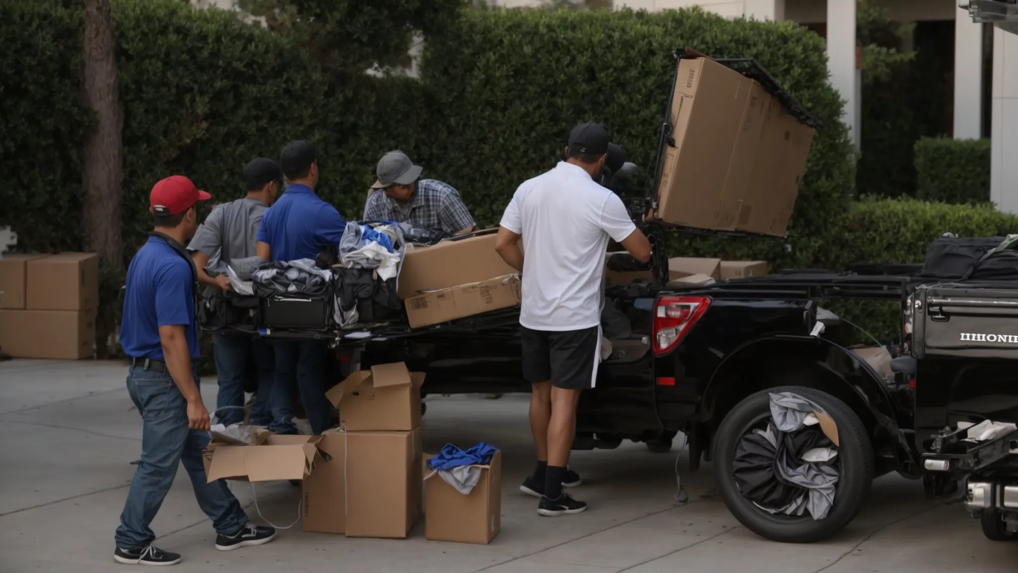 A Group Of Professional Movers Carefully Packing A Grand Piano Into A Moving Truck In Irvine, Ca (33.6846° N, -117.8265° W).