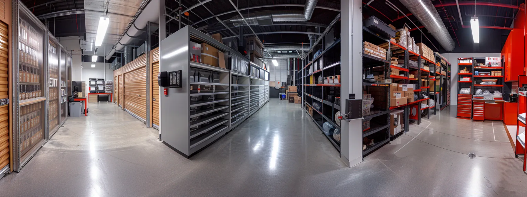 Inside A Modern Climate-Controlled Storage Unit In Downtown San Francisco, Showcasing Neatly Stacked Belongings Protected From Fluctuating Temperatures And Humidity Levels.