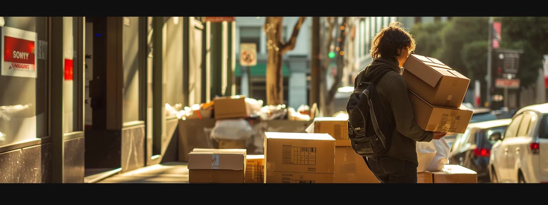 A Person Packing Reusable Eco-Friendly Moving Supplies In Downtown San Francisco, Showcasing Cost-Effective And Environmentally Conscious Strategies For A Move. (Geo-Tag: 37.7749° N, 122.4194° W)