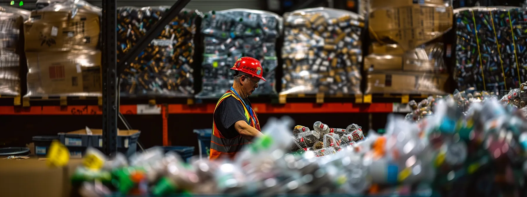 A Worker In An Orange County Warehouse Carefully Packs Items Into Reusable Containers, Surrounded By Optimized Material Usage And Efficient Packing Procedures In Irvine, Ca (33.6846° N, 117.8265° W).