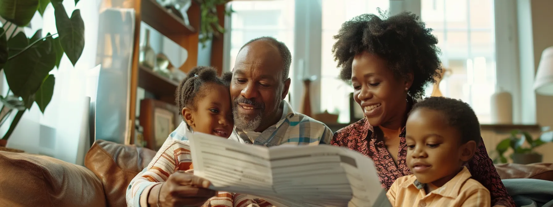 A Family Carefully Examining Detailed Cost Breakdowns And Discussing Moving Estimates With A Professional Consultant In A Bright, Organized Office Setting.