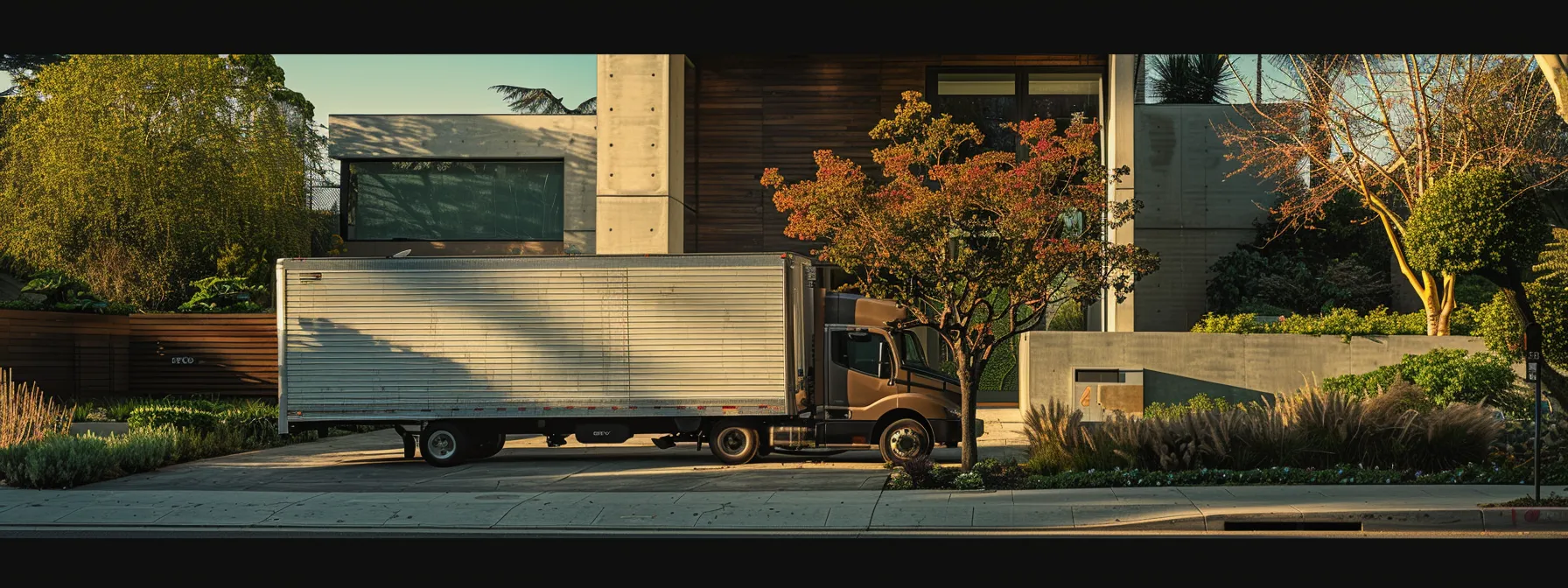 A Moving Truck Parked Outside A Modern La Home, Ready To Transport Belongings To Seattle, Denver, Or San Diego, Showcasing Efficiency And Professionalism In Relocation.