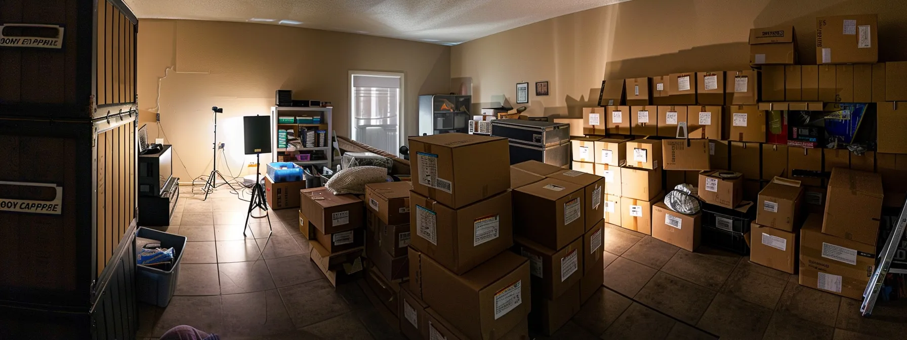 A Neatly Organized Room With Labeled Moving Boxes Stacked Up, Ready To Be Loaded Into A Moving Truck, Showcasing Efficient Small Move Preparation.