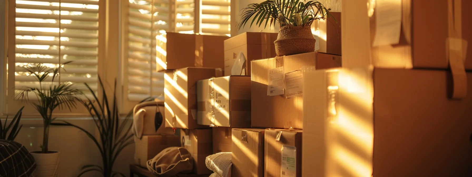 A Stack Of Labeled Boxes Filled With Carefully Wrapped Items, Ready For A Smooth Move In Los Angeles.