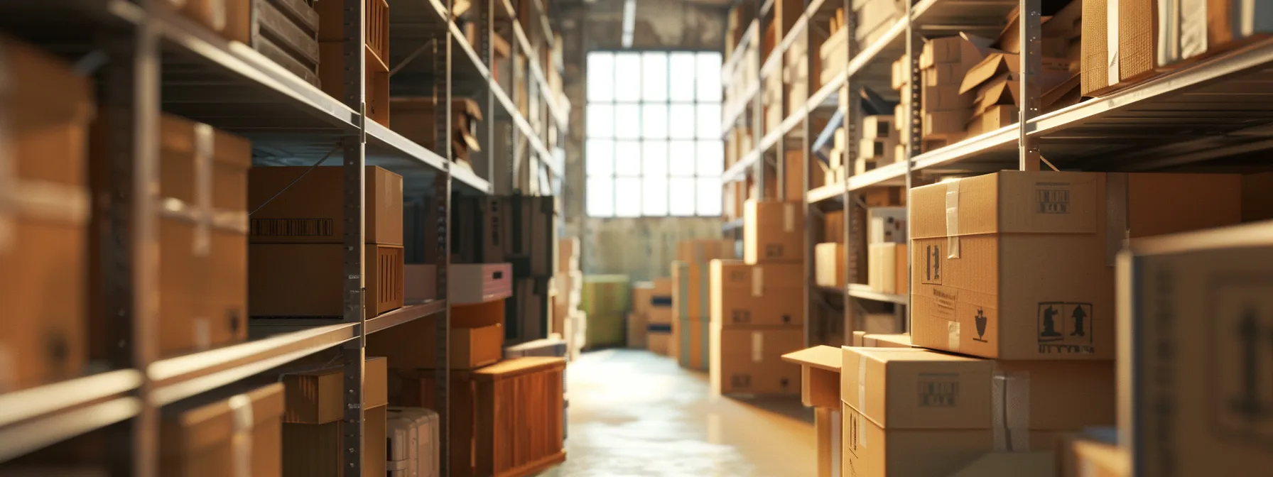 Efficiently Packed Storage Unit With Labeled Boxes, Organized Shelves, And Protective Packing Materials, Maximizing Space And Accessibility.