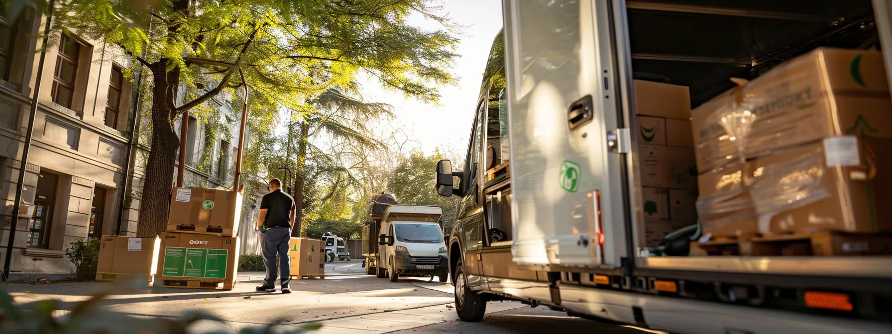 La Green Movers Loading Energy-Efficient Transportation Vehicles With Eco-Friendly Packing Materials For An Eco-Friendly Move.