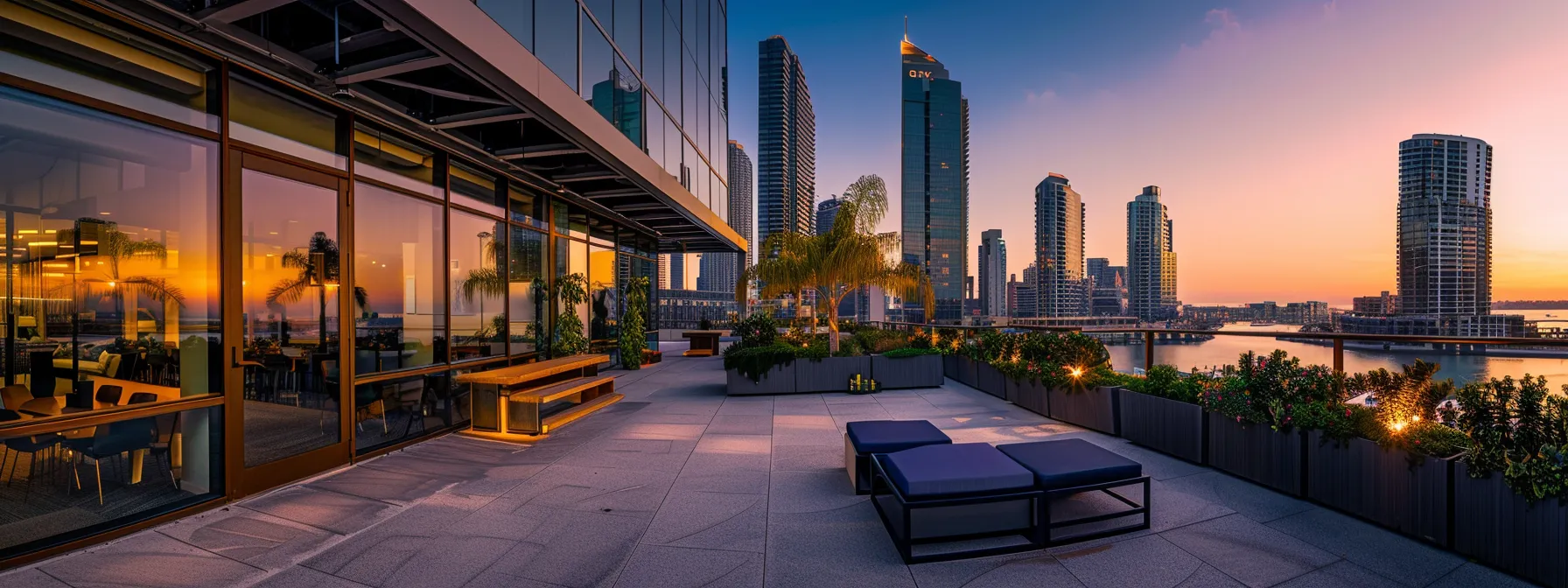 A Modern Office Building In Downtown San Diego With A Panoramic View Of The Bustling Cityscape And Waterfront, Symbolizing Growth And Success For Businesses Relocating To The Area.